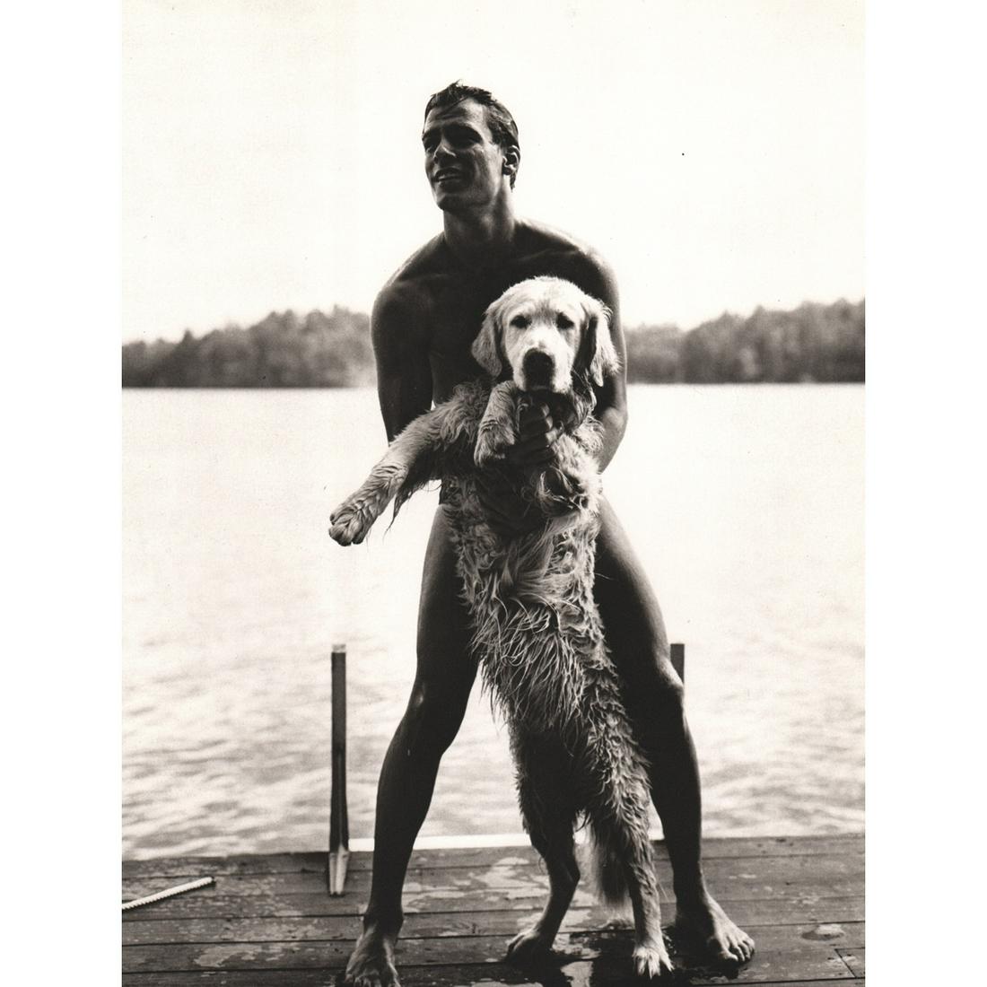 BRUCE WEBER - Ted Stevenson & Rowdy: Artist: BRUCE WEBER Print Title: Ted Stevenson & Rowdy, New York 1987 Medium: Sheet-fed Gravure Printing Date: 1980's Printed in Spain Image Size approx: 11 X 8.5 inches Bruce Weber is an American fas