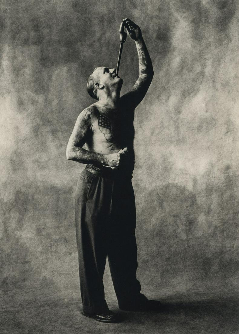 IRVING PENN - Sword Swallower, New York, 1951 (1 of 1)
