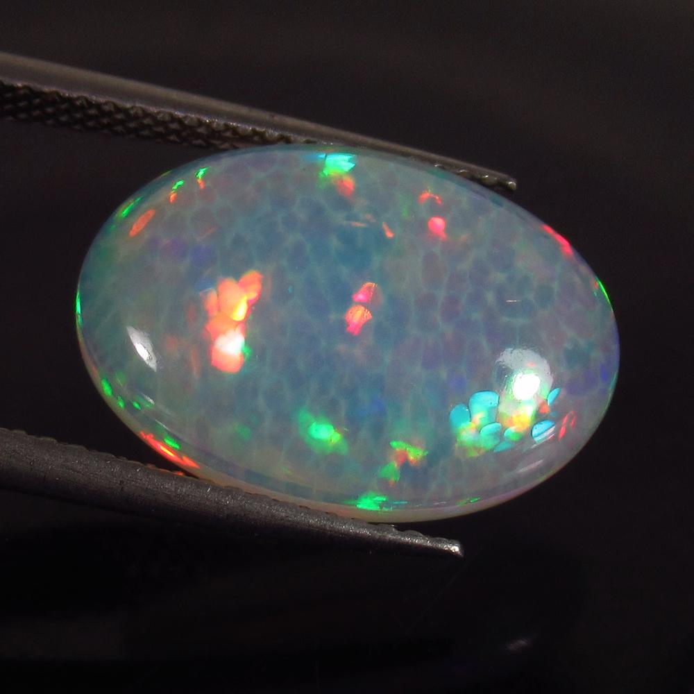 4.87 Ctw Natural Multi-Color PIN FIRE White Opal Oval (1 of 2)