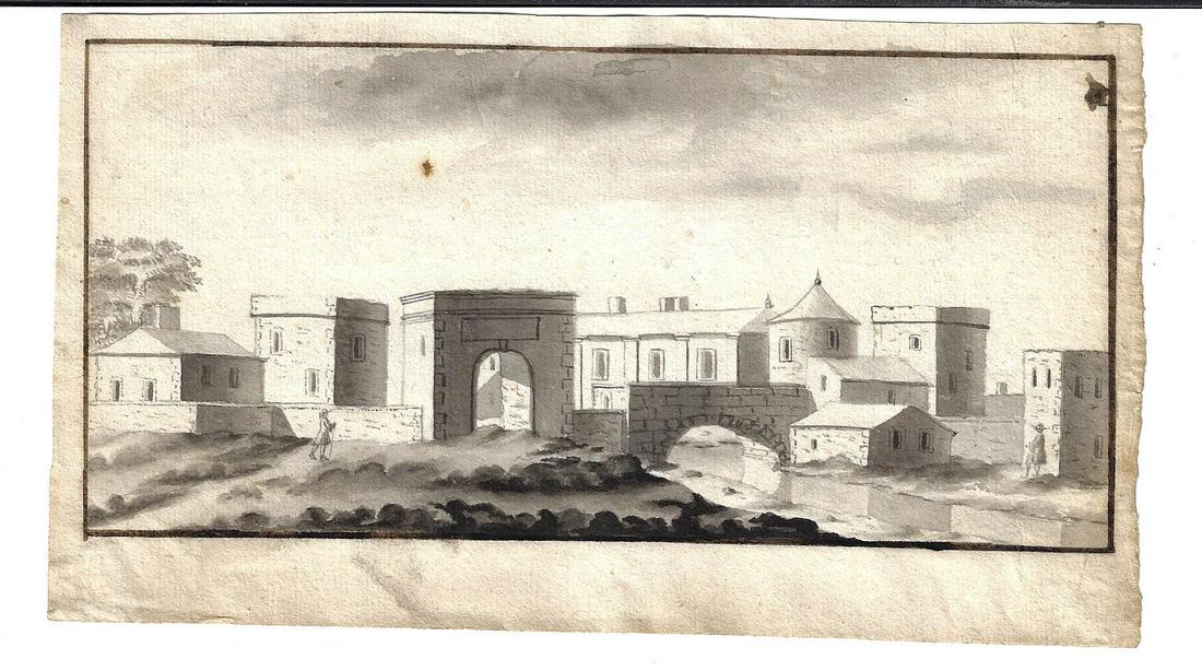 c1700 Old Master Ink Drawing of Town (1 of 1)