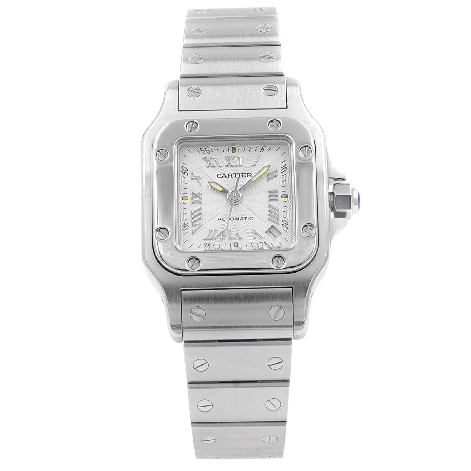 Cartier Santos Galbee Silver Guilloche Steel Automatic (1 of 5)