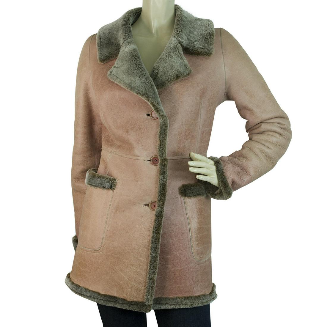 DKNY Donna Karan Warm Winter Women's Pink Gray: DKNY Donna Karan Warm Winter Women's Pink Gray Sheepskin Jacket Coat size S The most comfortable and easy to wear jacket / coat, as well as feminine and impressive, that will keep you extra warm in th