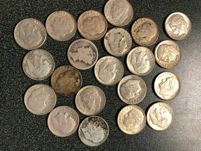 Buffalo’s - Jefferson’s - Roosevelt & Mercury Dimes: Buffalo’s - Jefferson’s - Roosevelt & Mercury Dimes: 21 Silver Dimes: 8 Buffalos with dates, 13 no date (but there is 1-1913 raised mound); $24 face value in Jefferson Nickels, all dates &