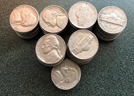 91 Jefferson Nickels: 91 Jefferson Nickels: 1-1938 plain: 26-1939 plain: 64-1960 to 970’s: Mint marks included. Shipping:Domestic: Flat-rate of $10.00 to anywhere within the contiguous U.S.International: Foreign