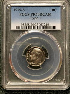 1979-S Roosevelt Type 1 PR70DCAM - PCGS: 1979-S Roosevelt Type 1 PR70DCAM Shipping:Domestic: Flat-rate of $10.00 to anywhere within the contiguous U.S.International: Foreign shipping rates are determined by destination.Combined shipping:
