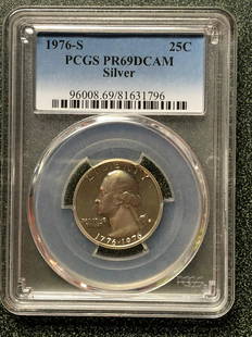 1976-S Washington Silver Quarter PR69DCAM - PCGS: 1976-S Washington Silver Quarter PR69DCAM Shipping:Domestic: Flat-rate of $10.00 to anywhere within the contiguous U.S.International: Foreign shipping rates are determined by destination.Combined