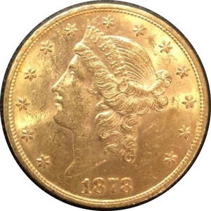 1878 US Liberty Head $20 Double Eagle Gold Dollar BU++