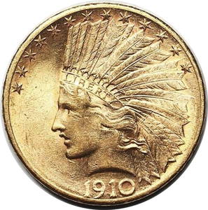 1910-S Gold Indian $10, Nice Mint Luster, Choice BU++