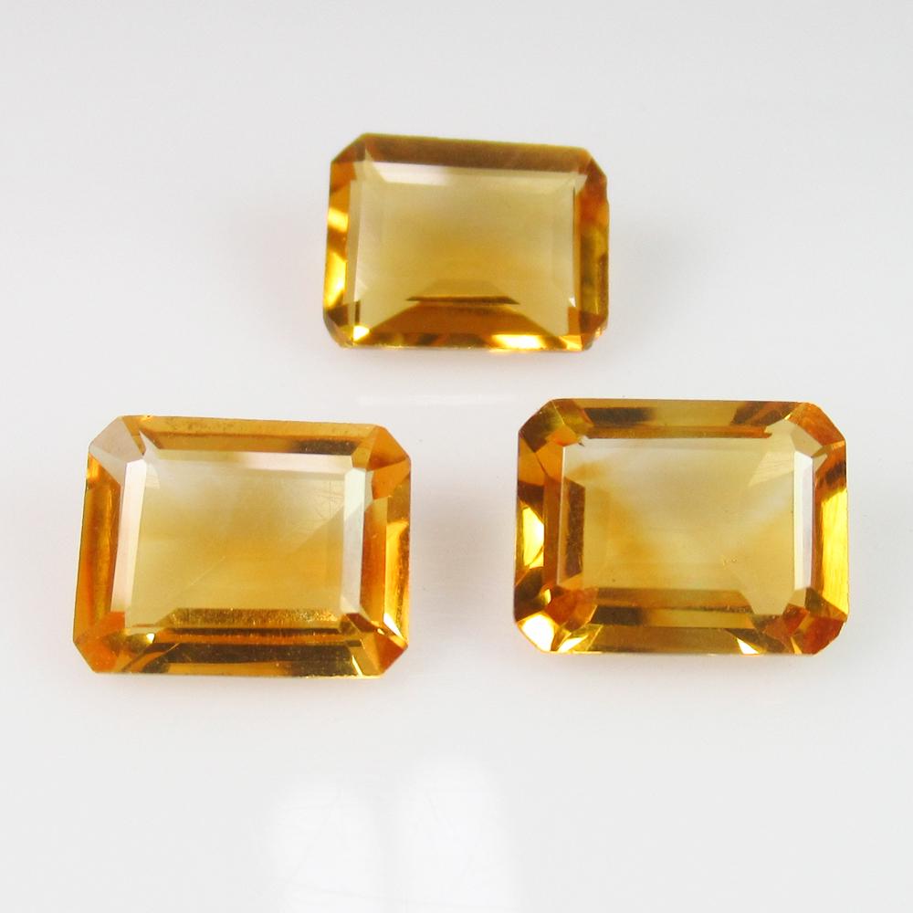 5.40 Ct Genuine 3 Yellow Citrine 9X7 mm Emerald Cut Set: No Reserve! Title: 5.40 Ct Genuine 3 Yellow Citrine 9X7 mm Emerald Cut Set Stone Clarity: VVS Loose Gemstone: Natural Citirine Carat Weights: 5.40 Size/Dimensions: 9.10 x 7.00 x 4.10 mm / 3 PC's Excel