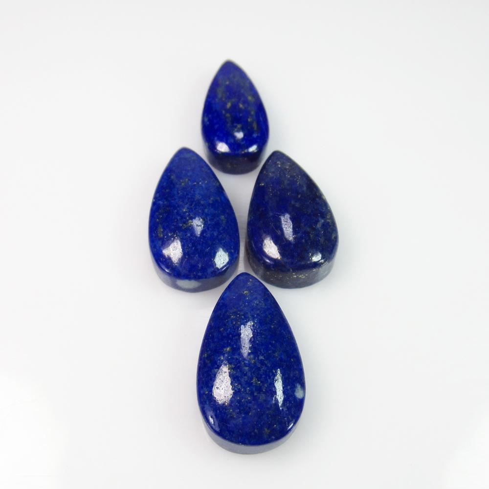 29.70 Ct Genuine 4 Deep Blue Lapis Lazuli Pear Cab (1 of 2)