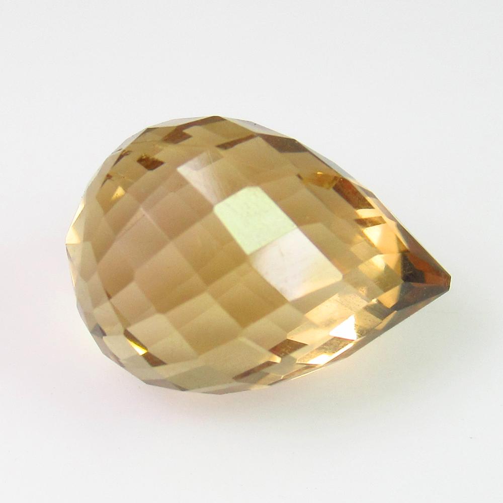 6.61 Ct Genuine Quartz Citrine Pear Briolette Drop (1 of 2)