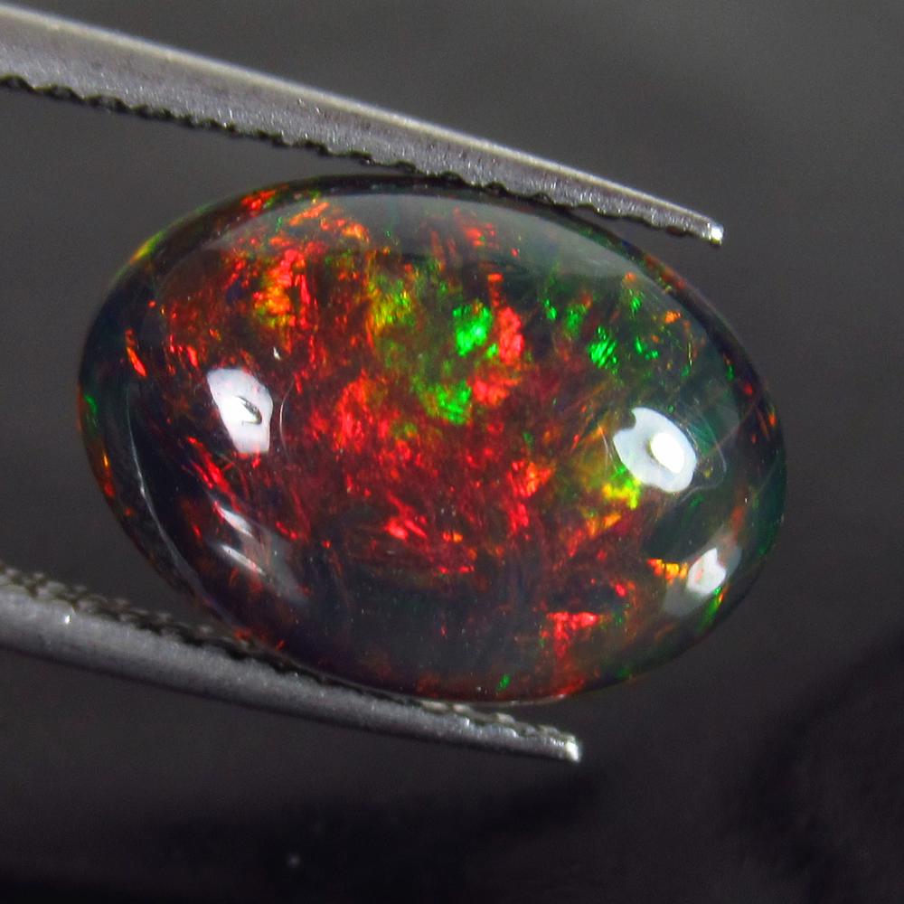 3.52 Ct Genuine Ethiopian Fire Black Opal Oval Cab (1 of 2)