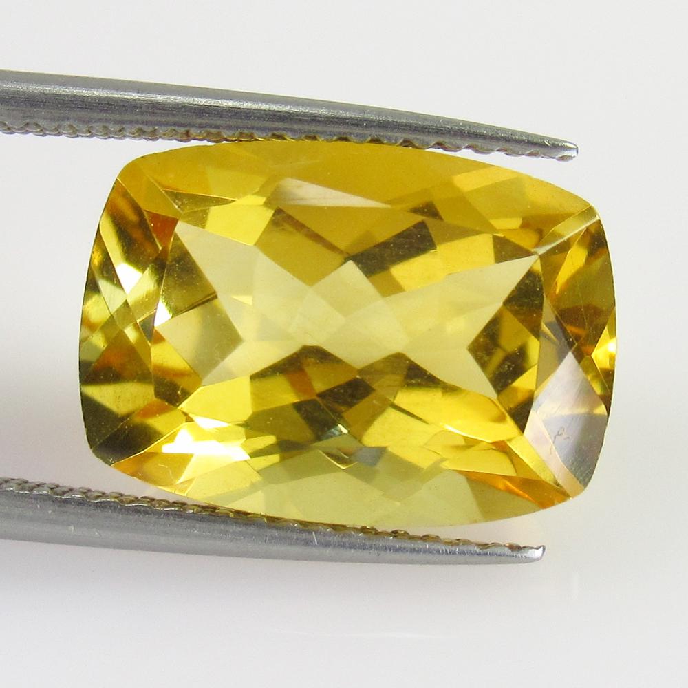 6.74 Ct Genuine Yellow Citrine 14X10 mm Cushion Cut (1 of 2)