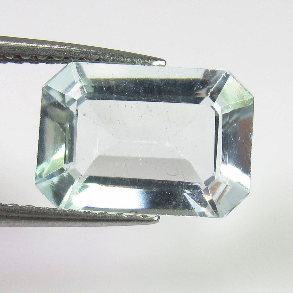3.10 Ct Genuine Unheated Aquamarine Emerald Cut (1 of 2)