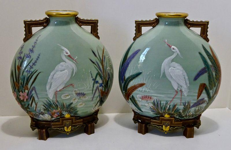 Antique Pair Royal Worcester Pate Sur Pate Vases (1 of 6)