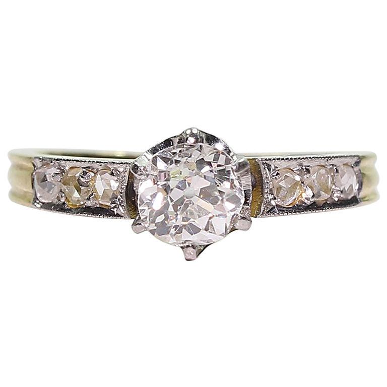 Estate 18 Karat Gold 1 Carat Diamond Engagement Ring (1 of 8)
