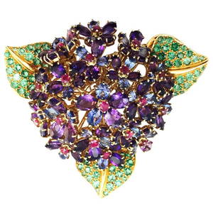 René Boivin, Bouquet de Violettes Brooch, Multi-Gems