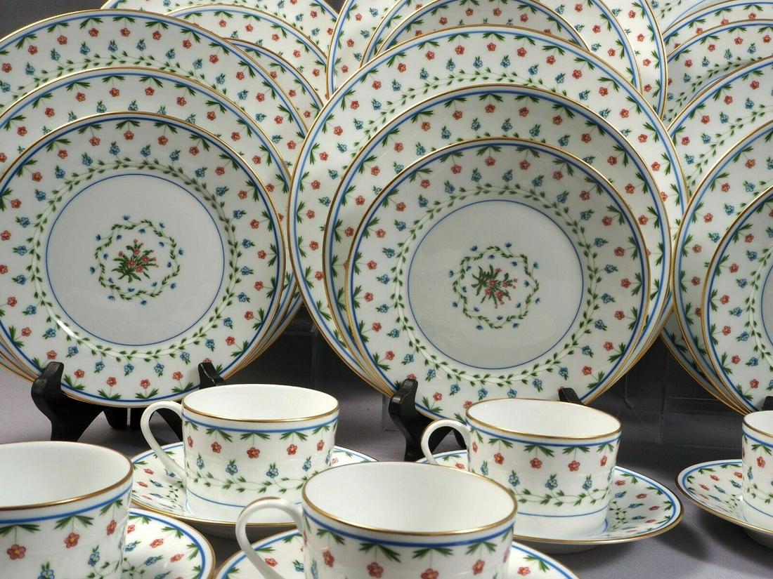 Ceralene A Raynaud Limoges Lafayette Sevres Dunner Set: This very rare, absolutely stunning and very hard to find Dinnerware set for 8 (eight) made in Limoges, France by Ceralene A Raynaud. It was made between 1986 - 2004. The pattern has been discontinued