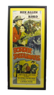 Border Saddlemates 1952 Framed Movie Poster: Professionally framed, fresh matte under new glassExcellent condition.18" x 39.5" including wood frame Shipping:Domestic: Flat-rate of $100.00 to anywhere within the contiguous U.S.International: