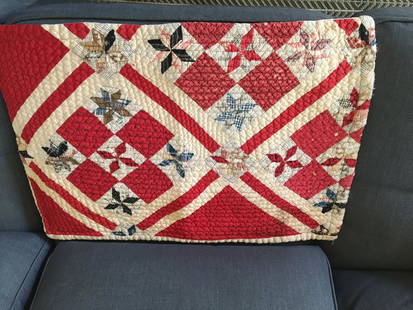 Pillow Cover: Title: Pillow Cover Date/Period: 1900Material: cottonDimension: 20x28Provenance:1910's Star Pieced from a Cutter Shabby Chic Shipping:Domestic: Flat-rate of $15.00 to anywhere within the contiguous