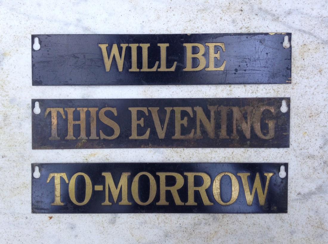 3 Early 20thc Brass Bank Signs (1 of 4)