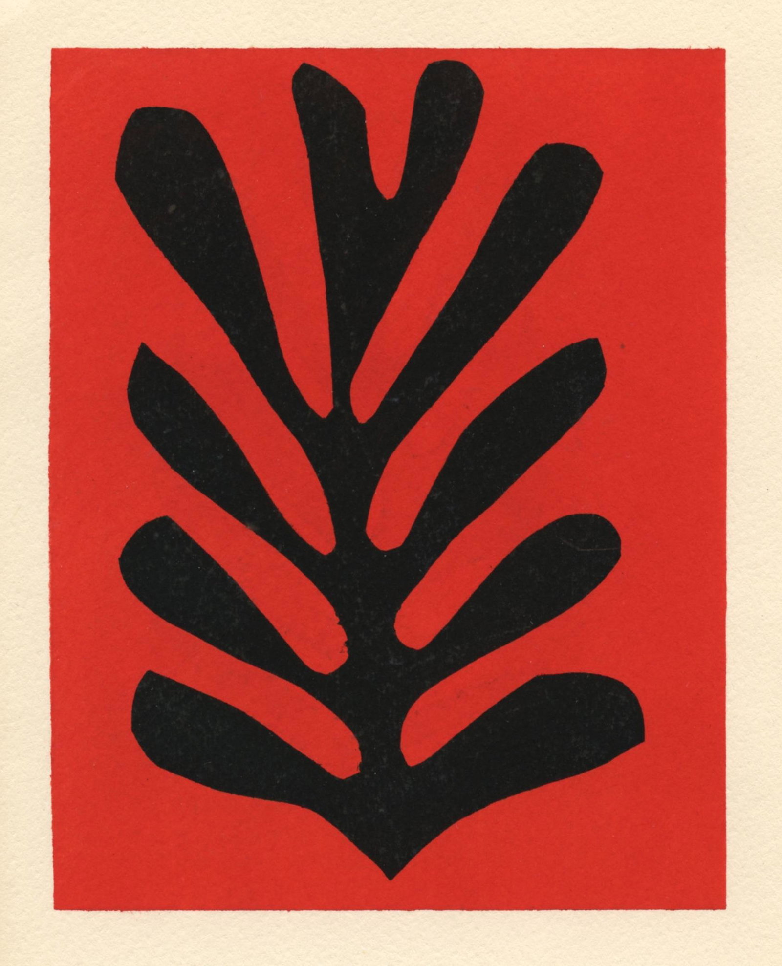 Henri Matisse pochoir "Feuille noire sur fond rouge" (1 of 1)