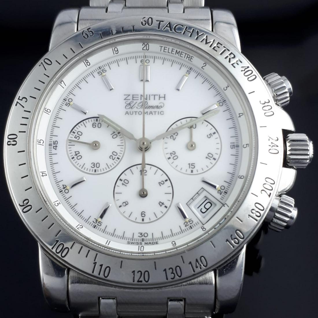 Zenith - El Primero Chronograph Rainbow - Men -: Brand:Zenith Model:El Primero Chronograph Rainbow Gender:Men Period:2000-2010 Movement:Automatic Case material: Steel Extras:Box, Documents Type:Chronograph wristwatch Insured shipping:yes Condition:I