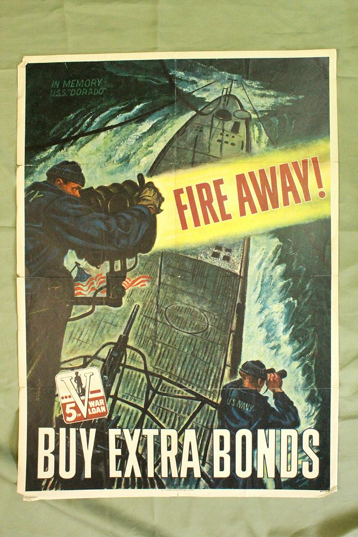 Buy Extra Bonds – Fire Away (1942) 20" x 28" US War (1 of 1)