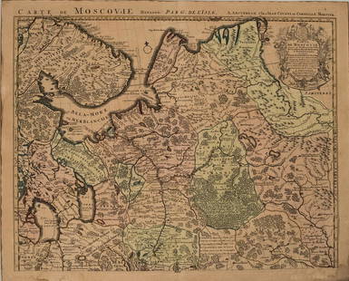 1740 Covens & Mortier Map of Northern Russia in Europe: Title: 1740 Covens & Mortier Map of Northern Russia in Europe -- Carte de Moscovie Dressee par Guillaume de l'Isle de l'Academie Royale des Sciences a son Excellence Monseigneur Andre Artemonides de