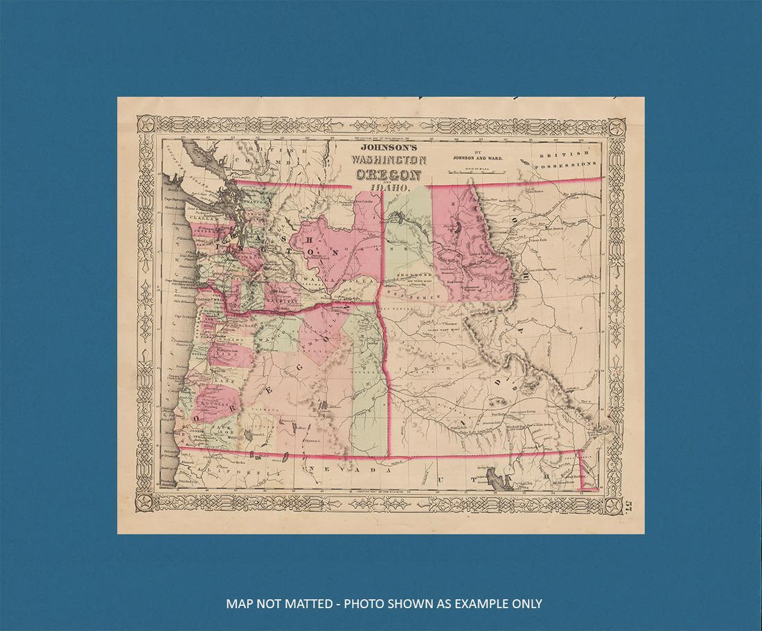 1863 Johnson’s Washington Oregon & Idaho (1 of 3)