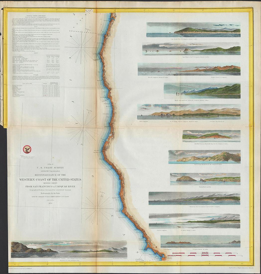 Western Coast of U. S., 1854 Coast Survey (1 of 6)