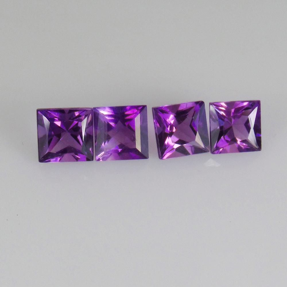 2.48 Ctw Natural 4 Purple Amethyst Square Set (1 of 2)