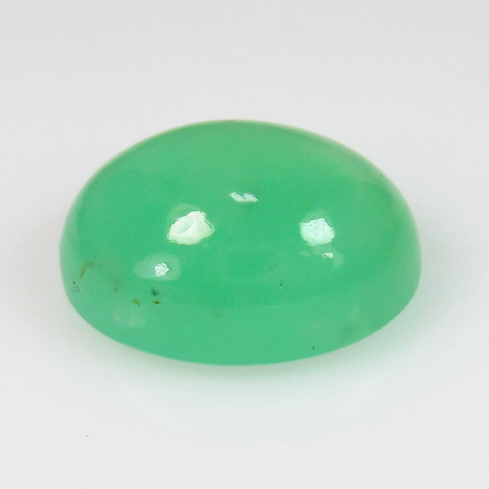 5.91 Ct Genuine Green Chrysophrase Oval Cab: No Reserve! Title: 5.91 Ct Genuine Green Chrysophrase Oval Cab Stone Clarity: Opaque Loose Gemstone: Natural Chrysophrase Carat Weights: 5.91 Size/Dimensions: 13.00 x 10.10 x 6.10 mm Nice Oval Cabocho
