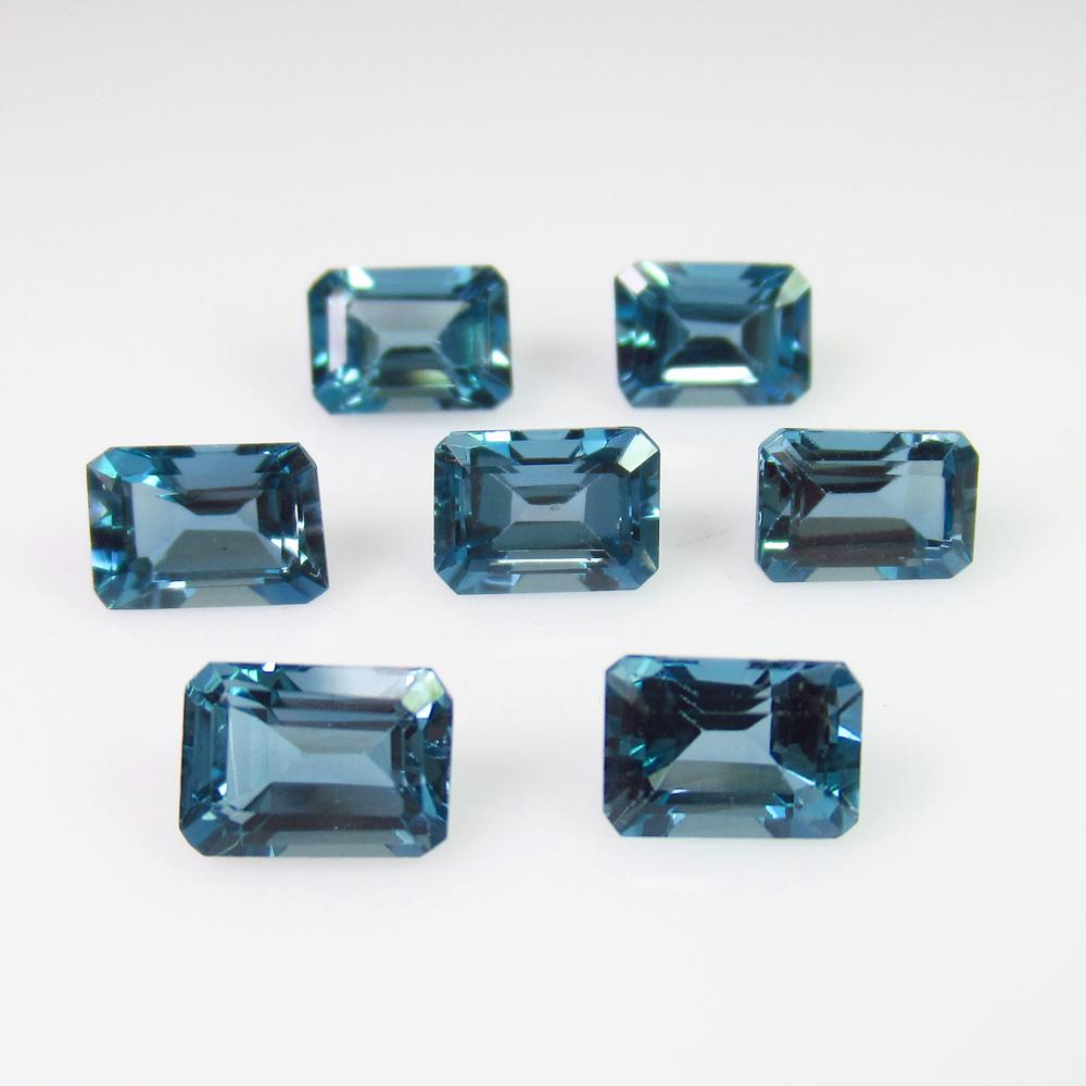 9.36 Ct Genuine 7 Blue Topaz Octagon Necklace Set (1 of 2)