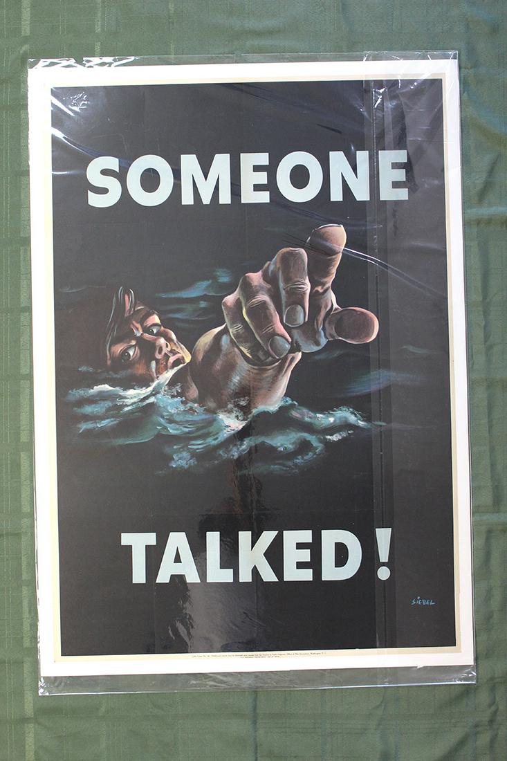 “Someone Talked” 28” x 39.75 US World War II Propaganda (1 of 1)