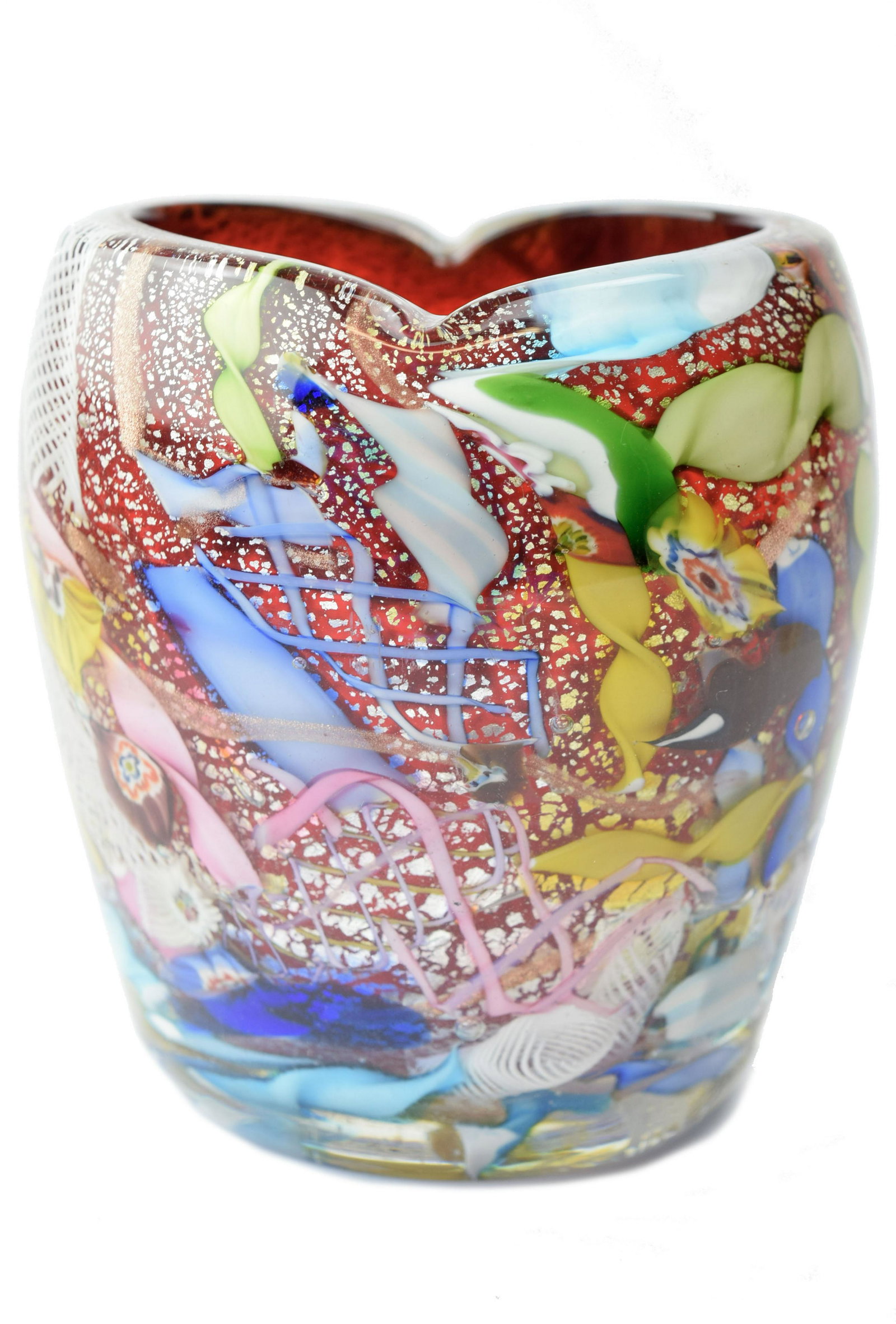 Vaso serie " Bizantino " anni: Title:Vaso serie " Bizantino " anni '50 Maker: Vetreria A.VE.M. ( Arte Vetraria Muranese ) Origin: Murano Date/Period: anni '50 Materials: Glass Size: H. 10 cm, L. 9,5 cm, P. 740 grams Description: Va