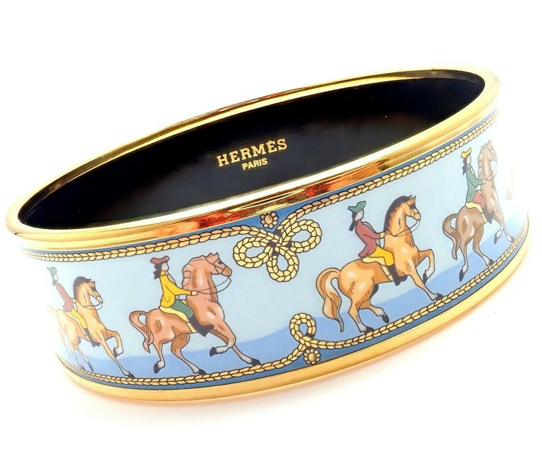 Rare! Authentic Hermes Paris Baby Blue Enamel Prancing (1 of 6)