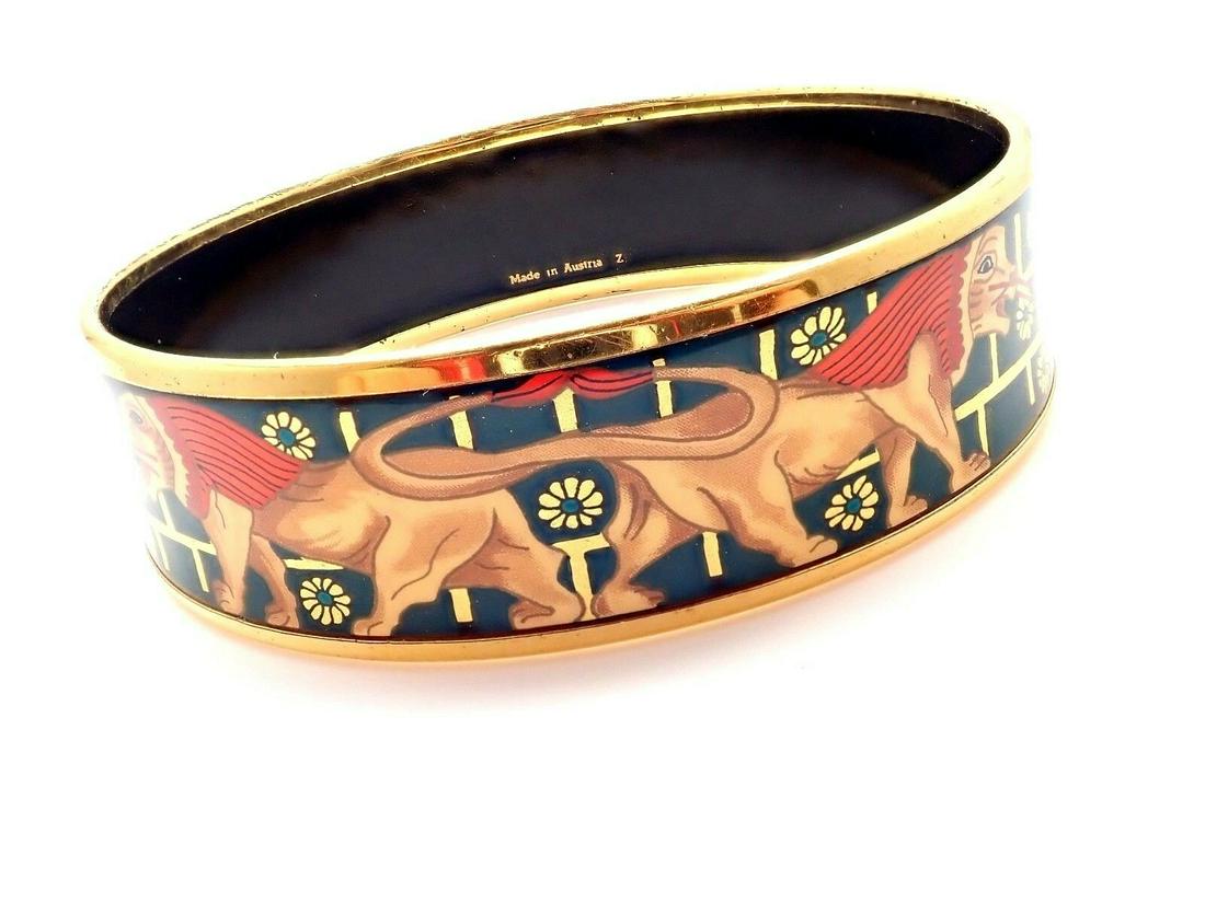 Rare! Authentic Hermes Paris Blue Orange Enamel Egypt (1 of 3)