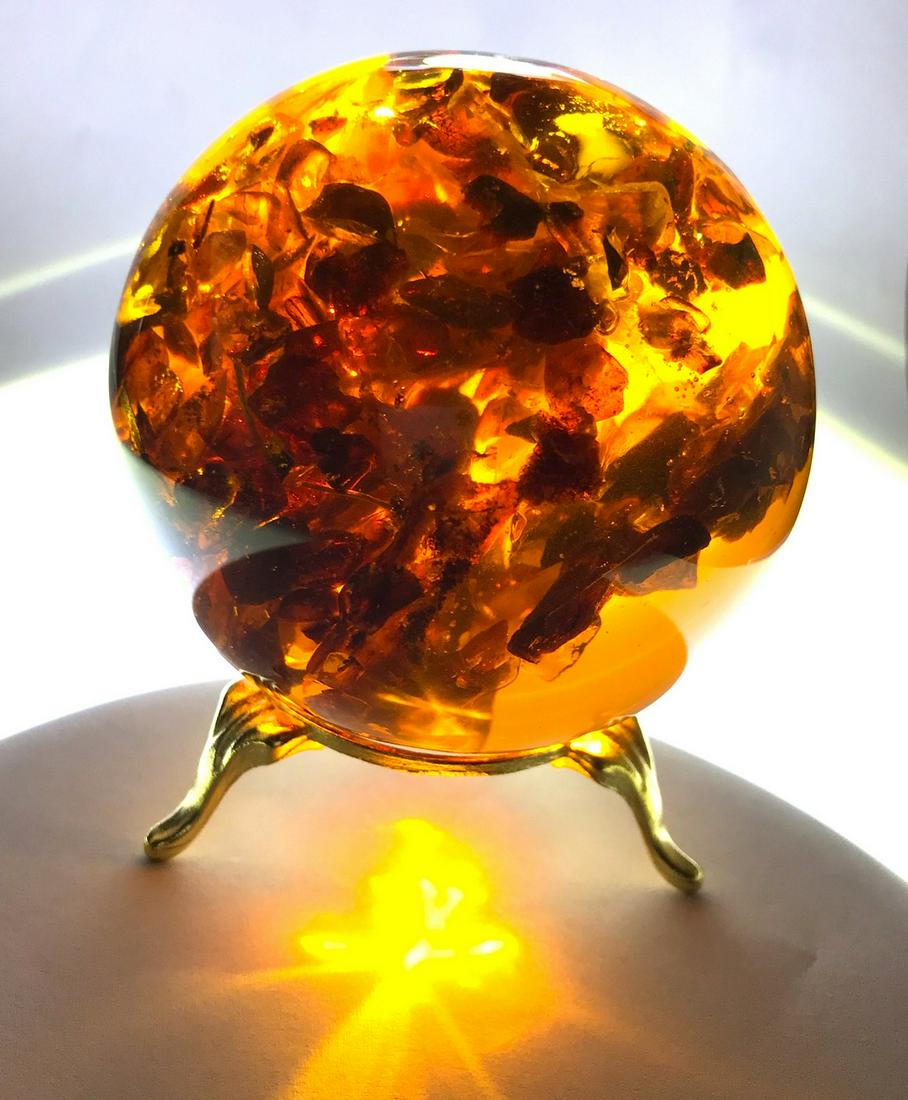 Baltic Amber sphere ball + stand (1 of 9)