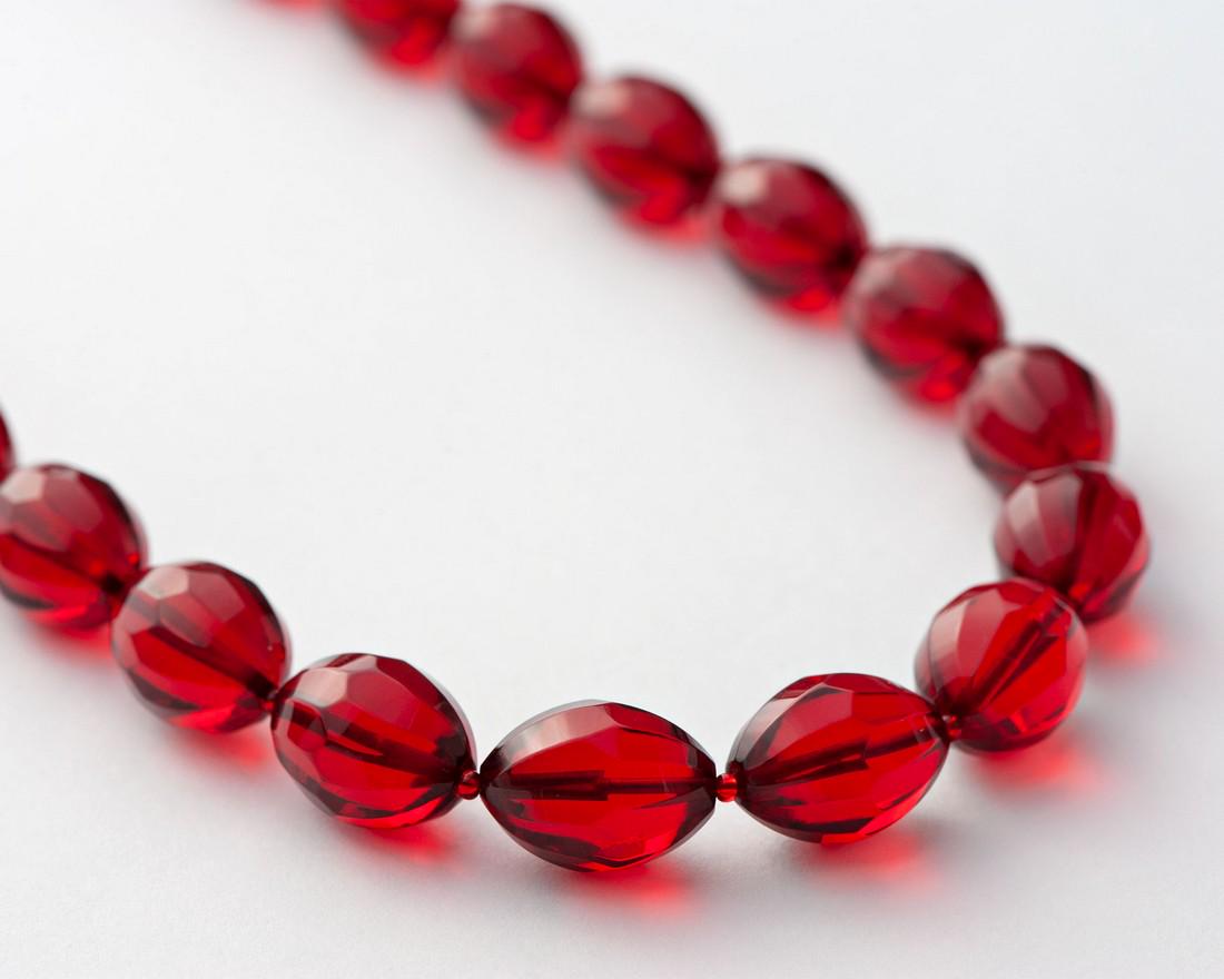 Precious Ruby Red Amber Necklace (1 of 2)