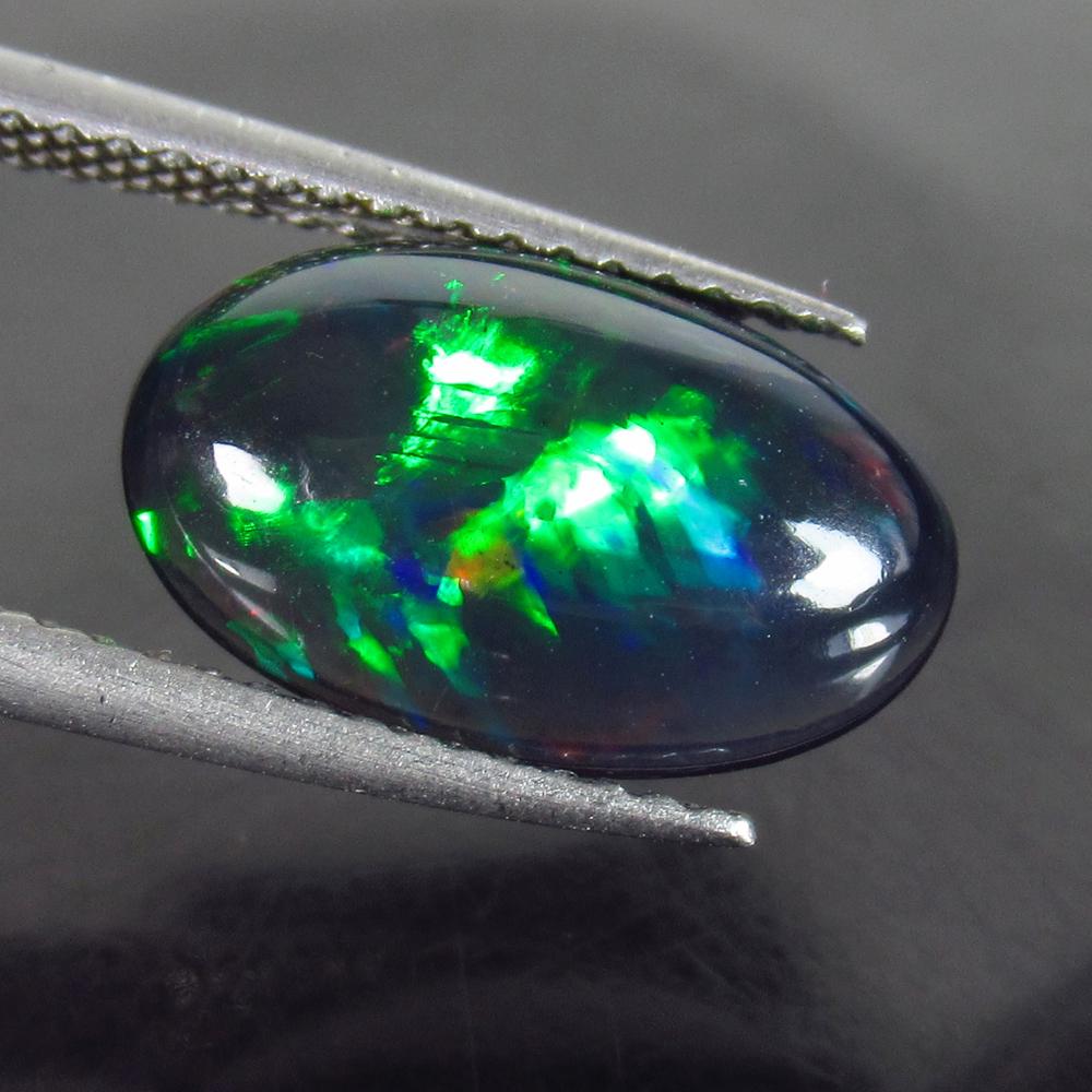 2.17 Ct Genuine Ethiopian Fire Black Opal Oval Cab (1 of 2)