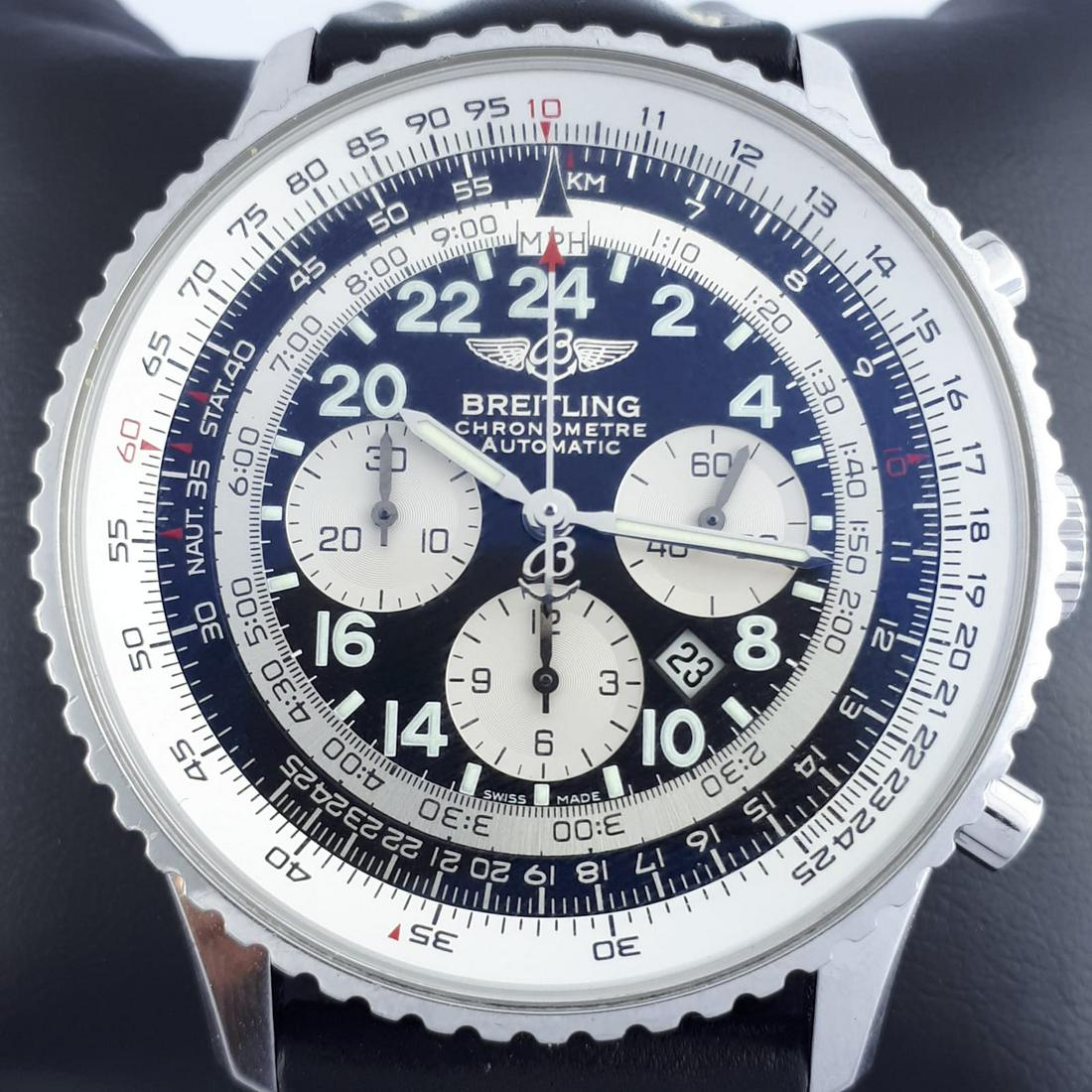 Breitling - Cosmonaute Navitimer - A22322 - Men -: Brand:Breitling Model:Cosmonaute Navitimer Reference Number:A22322 Gender:Men Period:2000-2010 Movement:Automatic Case material:Steel Type:Chronograph wristwatch Shipped Insured:Yes Condition:In worki