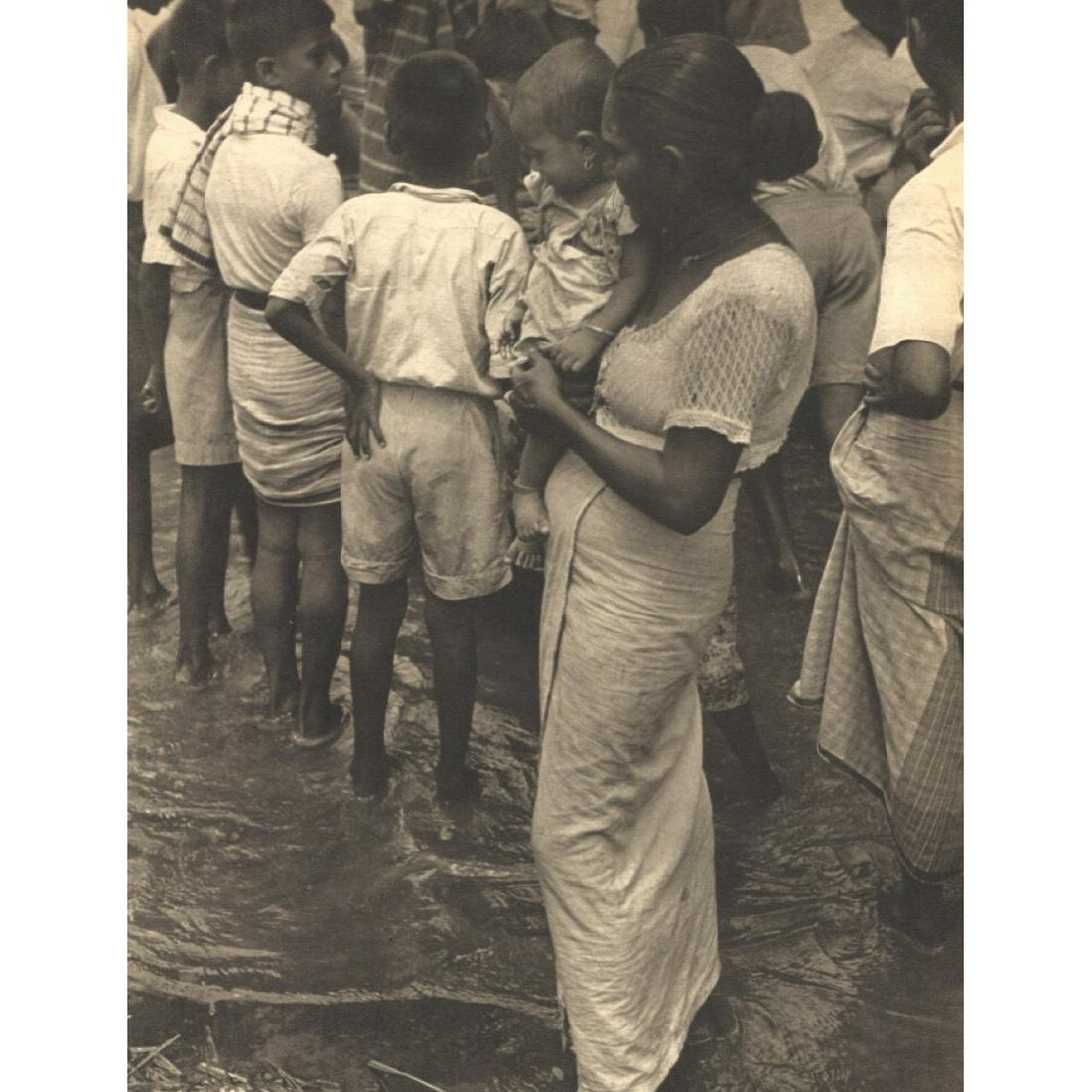 LIONEL WENDT - Refugees: Artist: LIONEL WENDT Print Title: Refugees Medium: Sheet-fed Gravure Printing Date: 1950's Printed in Great Britain Image Size approx: 9.75 X 7.5 inches Lionel Wendt (1900-1944) was a Ceylon pianist,