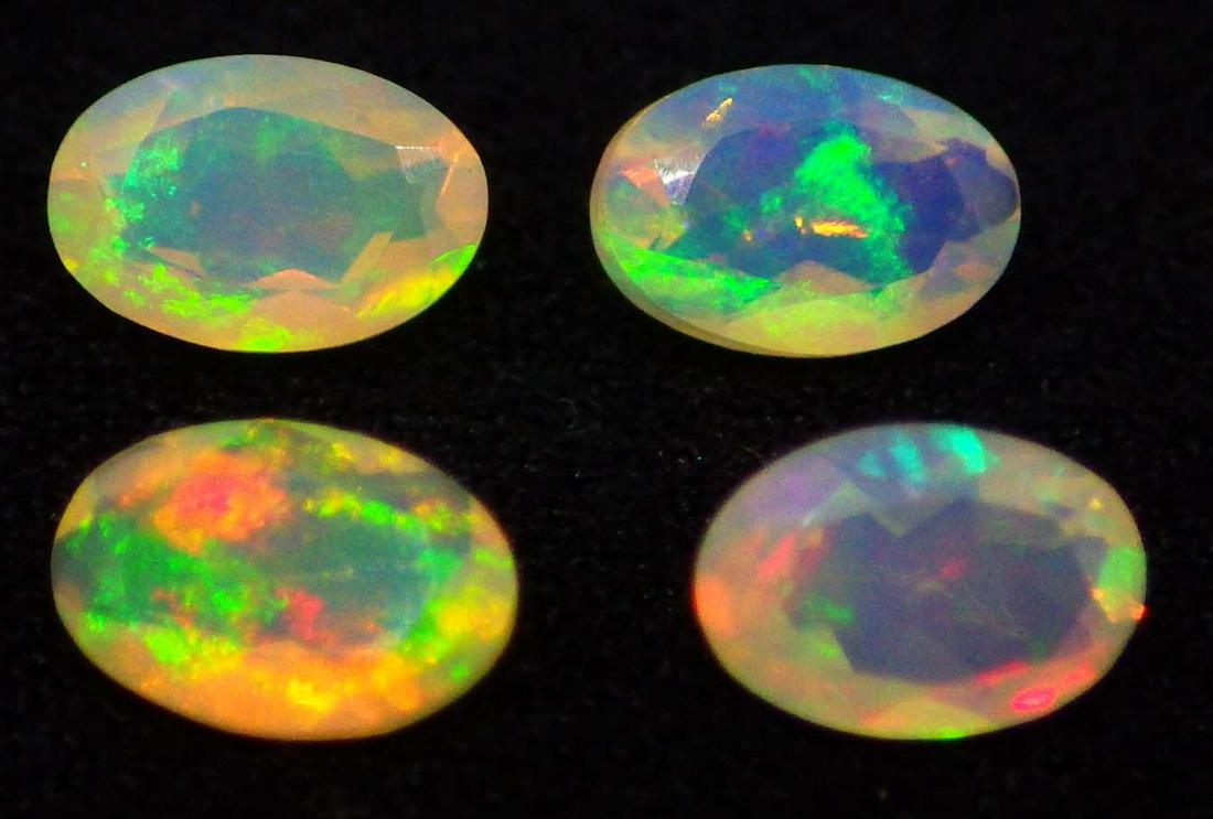4 Stones - 1.08 ct Opal 6x4mm Faceted Oval (1 of 4)