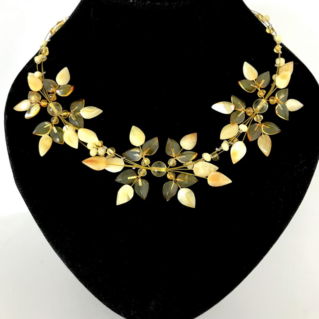 Unique carved Amber collar necklace (1 of 9)