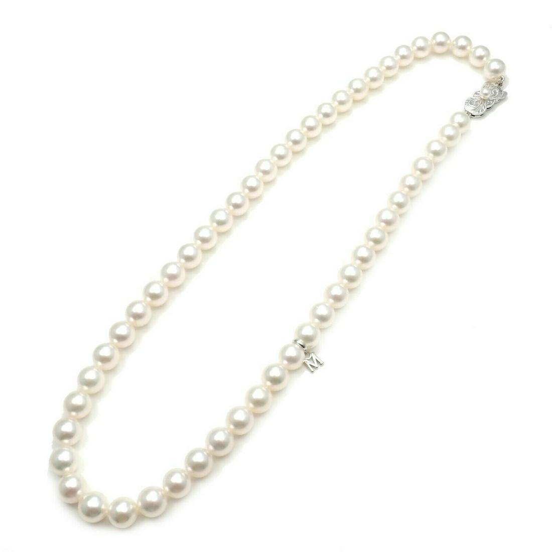 Authentic! Mikimoto Sterling Silver 8mm to 7.5mm Pearl (1 of 5)
