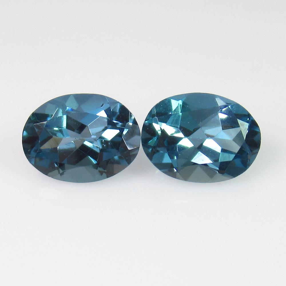 2.75 Ct Genuine London Blue Topaz Oval Pair (1 of 2)