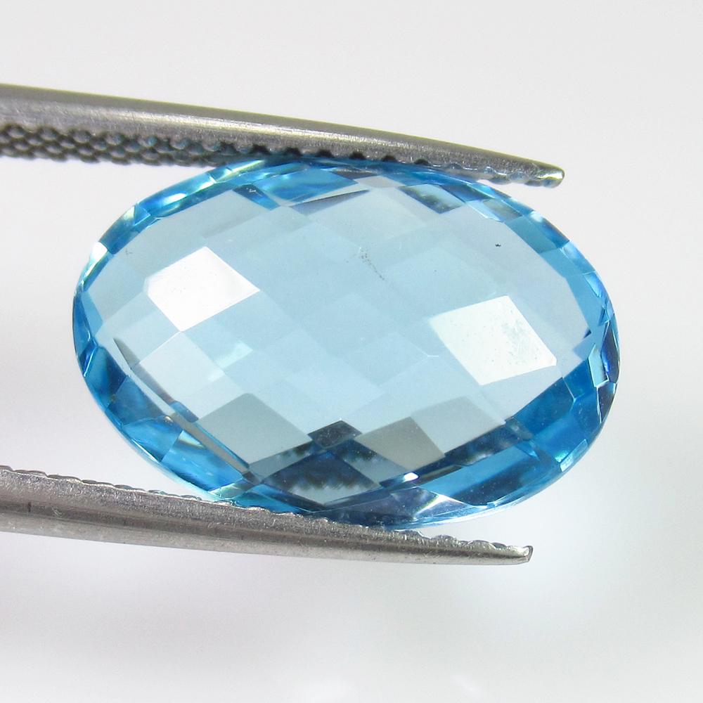 9.80 Ct Genuine Brazil Sky Blue Topaz Oval Cut (1 of 2)
