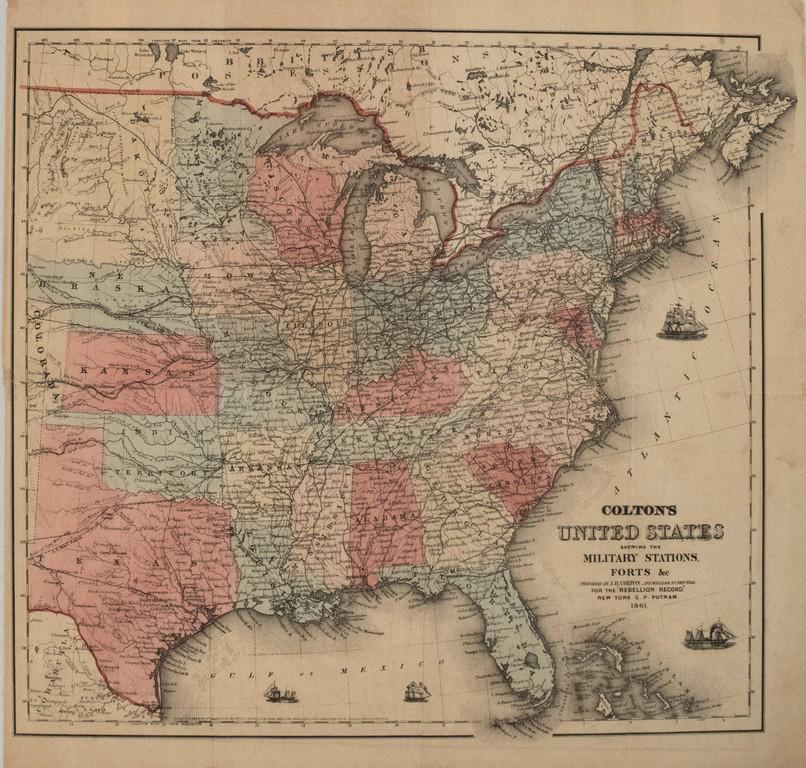 1861 Colton United States Map With - 77105477 1 X 
