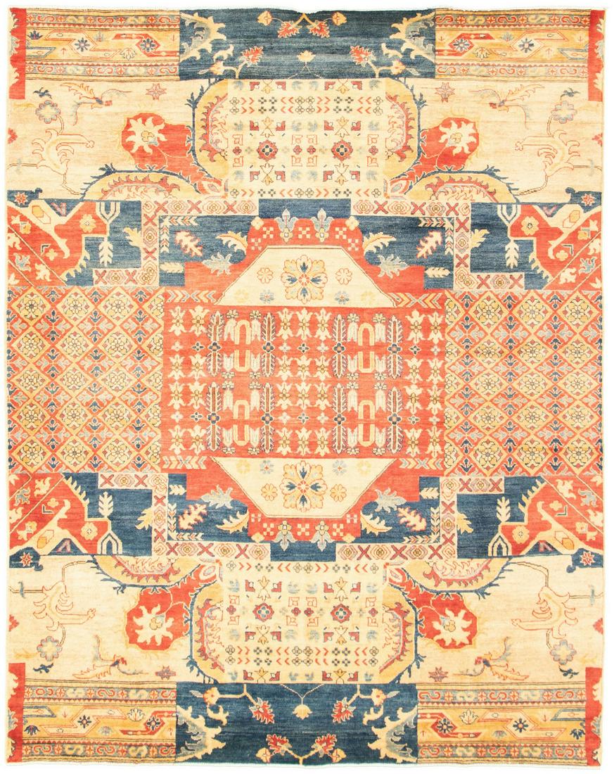 Hand-knotted Finest Gazni Ivory, RedRug 7'11" x 10'0": Title: Hand-knotted Finest Gazni Ivory, RedRug 7'11" x 10'0" Origin (City & Country): Afghanistan Size/ Format: 7'11" x 10'0" Material: 100% Wool Age: New Handwoven by master weavers in Afganistan. Th